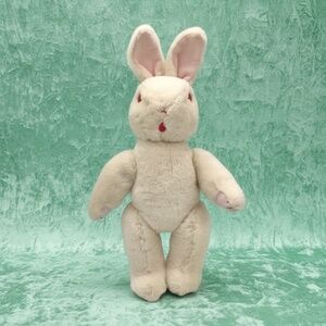 Vintage Jointed Wool Bunny Plush Toy, Primitive Rabbit Doll, Easter Decor